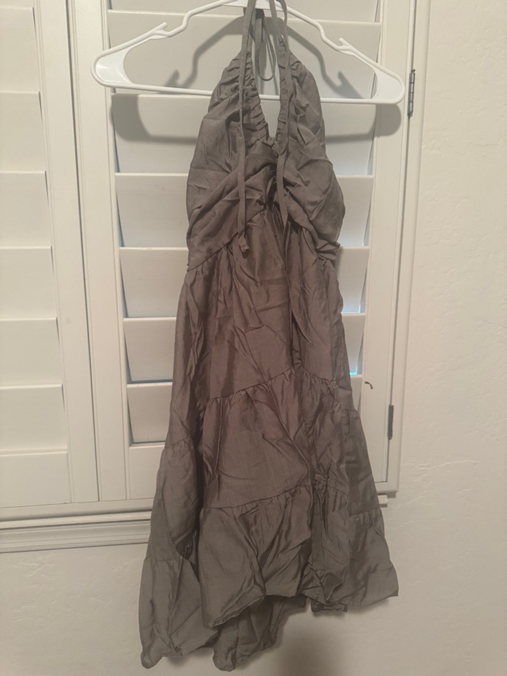 Gray Halter Maxi Dress